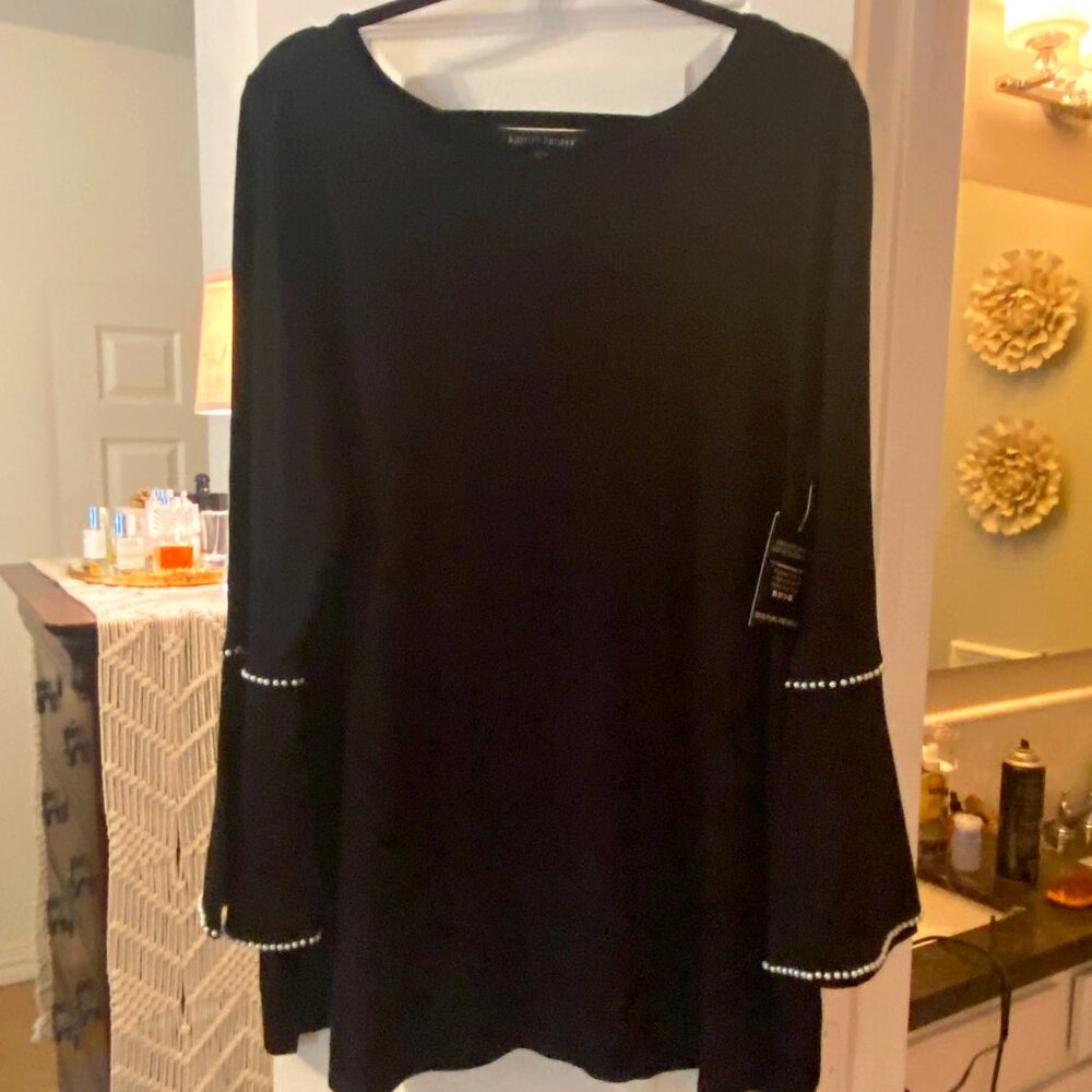 NWT Boston Proper Sz XL Pearl Embellished Lightweight Sweater